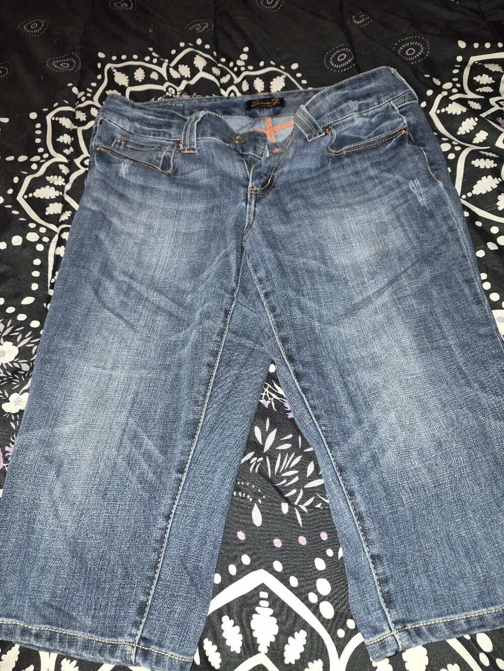 Seven7 Blue Straight Leg Women's Jeans